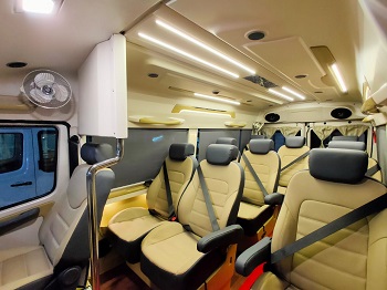 Luxury tempo traveller rentals : seat view